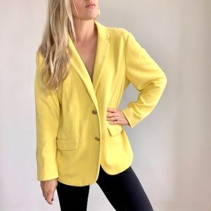 Talbots Yellow Two Button Knit Blazer 16 woman